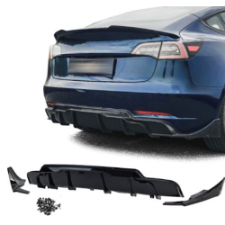 Gloss Black Rear Diffuser for Tesla Model 3 2017-2023