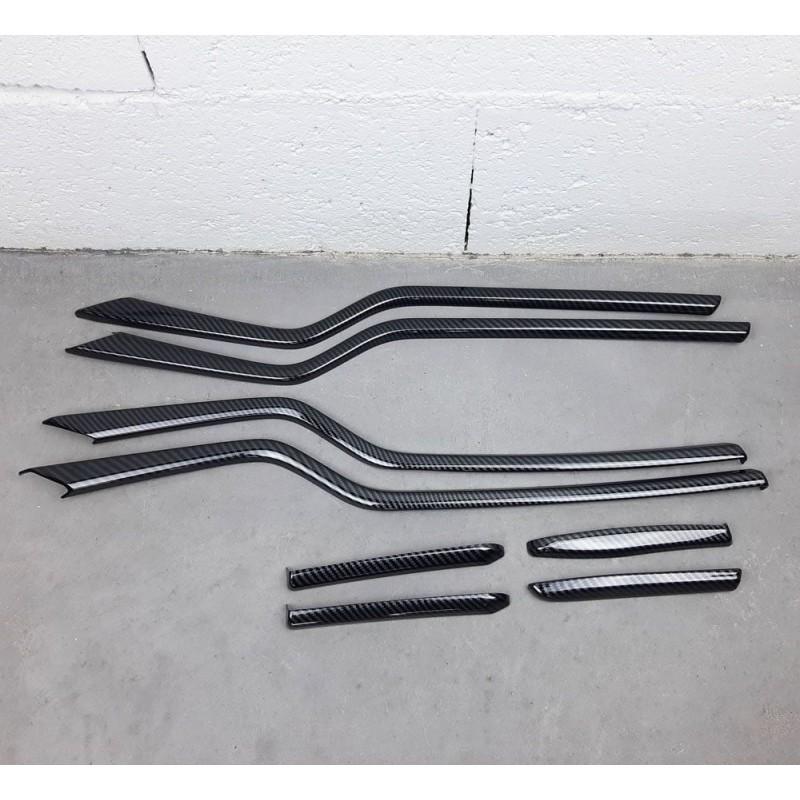 Kit de décoration intérieur aspect carbone brillant en ABS pour Tesla Model S