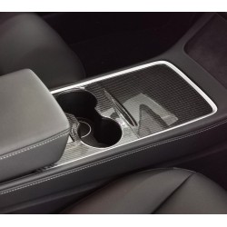 Couvre console centrale véritable fibre de carbone pour Tesla Model 3 2021