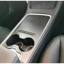 Couvre console centrale véritable fibre de carbone pour Tesla Model 3 2021